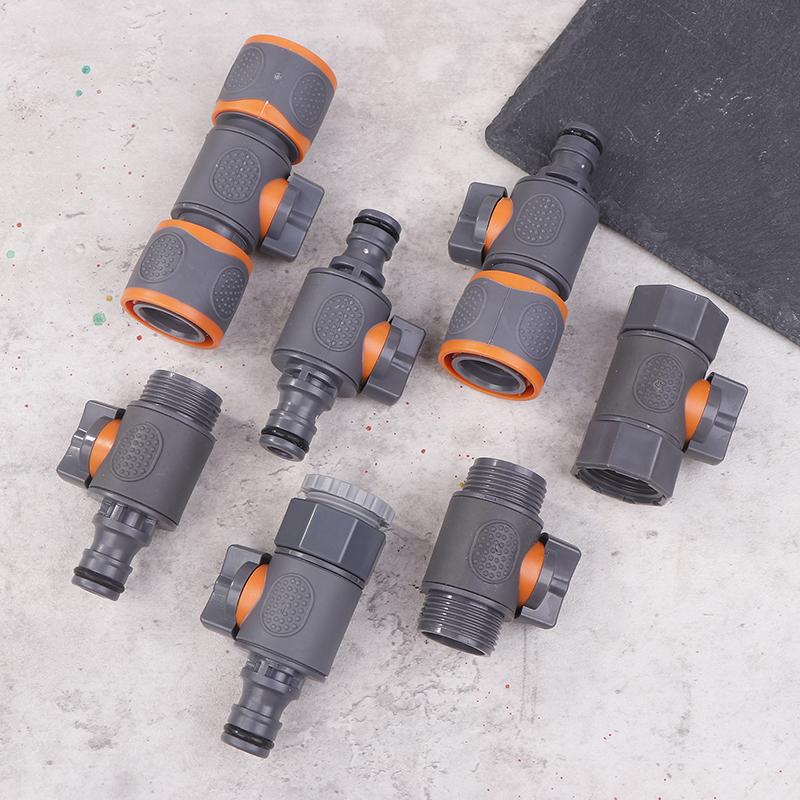 2Pcs 1/2" 3/4" Garden Hose Adapter Quick Connector Stop Plug Coupler Joint Water Irrigation Tube Repair Extender Pipe Fittings