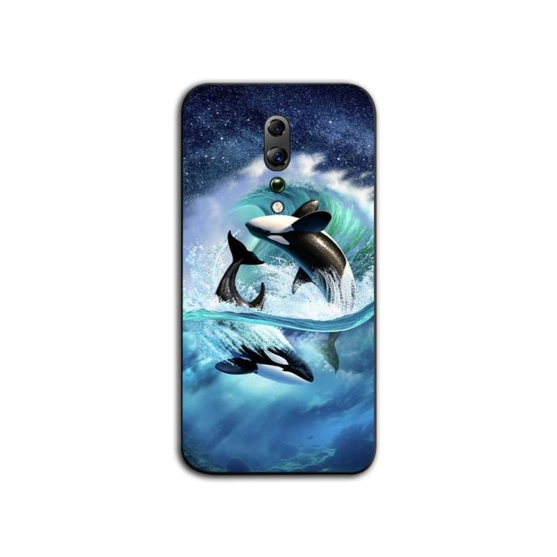 Killer Whale Orca Watercolor Phone Case For OPPO Find X5 X3 X2 A93 Reno 8 7 Pro A74 A72 A53 Soft Black Phone Cover