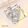 Nested Double Heart Full Paved Border Center Heart Cut Zircon Pendant Women Clavicle Necklace