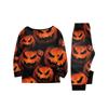 Family Matching Halloween Pajama Sets Long Sleeve Top and Pants with Print for Parents and Kids