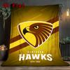 Hawthorn Hawks (AFL) Inspired 2D Flat Pattern Flannel Blanket High Quality All Seasons Warmth and Comfort Perfect for Christmas Gifts.P260914479