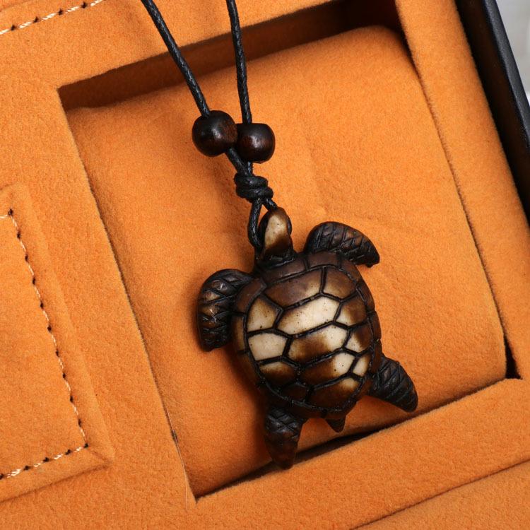 Marca de Moda Europea y Americana Tortuga Tortuga Colgante para Hombre Animal Retro Tortuga Collar