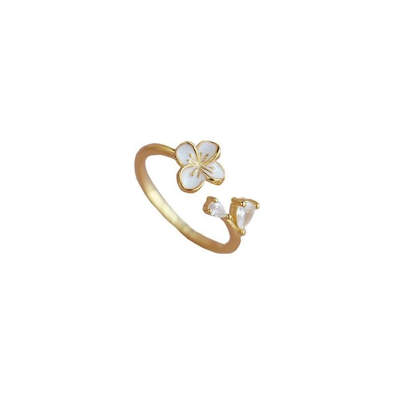 Exquisite Flower Design 925 Sterling Silver Ring For Women With Adjustable Open Style