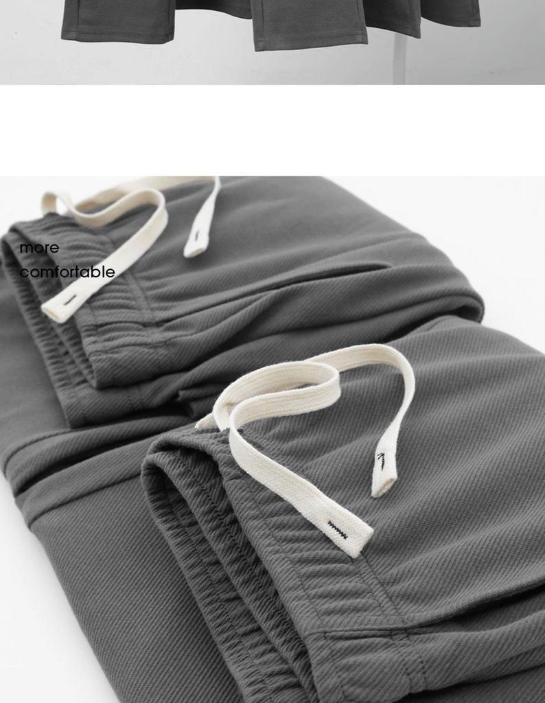 300g Schwere Dunkelgraue Unisex Gerade Bein Twill Jogginghose - Lässig, Vielseitig für Frühling und Herbst