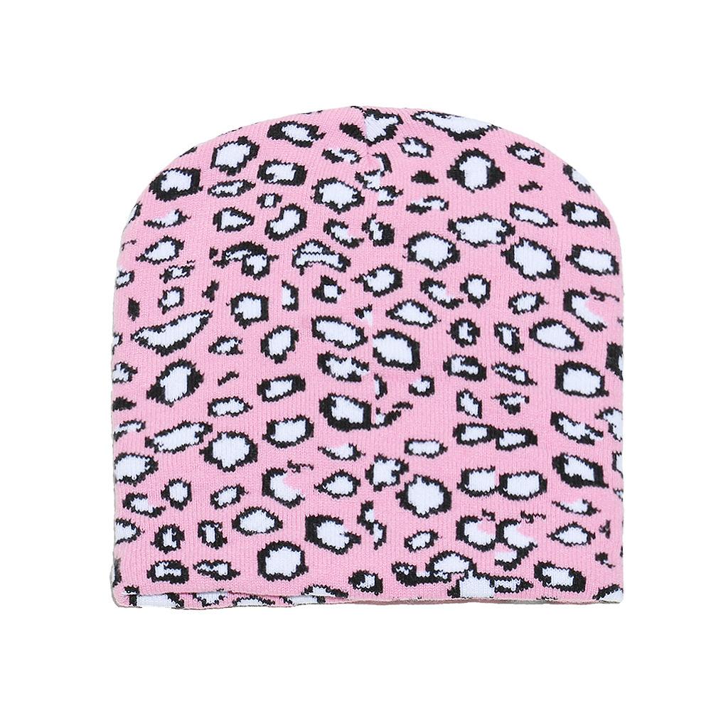 Shein autumn and winter new knitted hat leopard print jacquard warm cold hat casual versatile wool hat women's winter hat