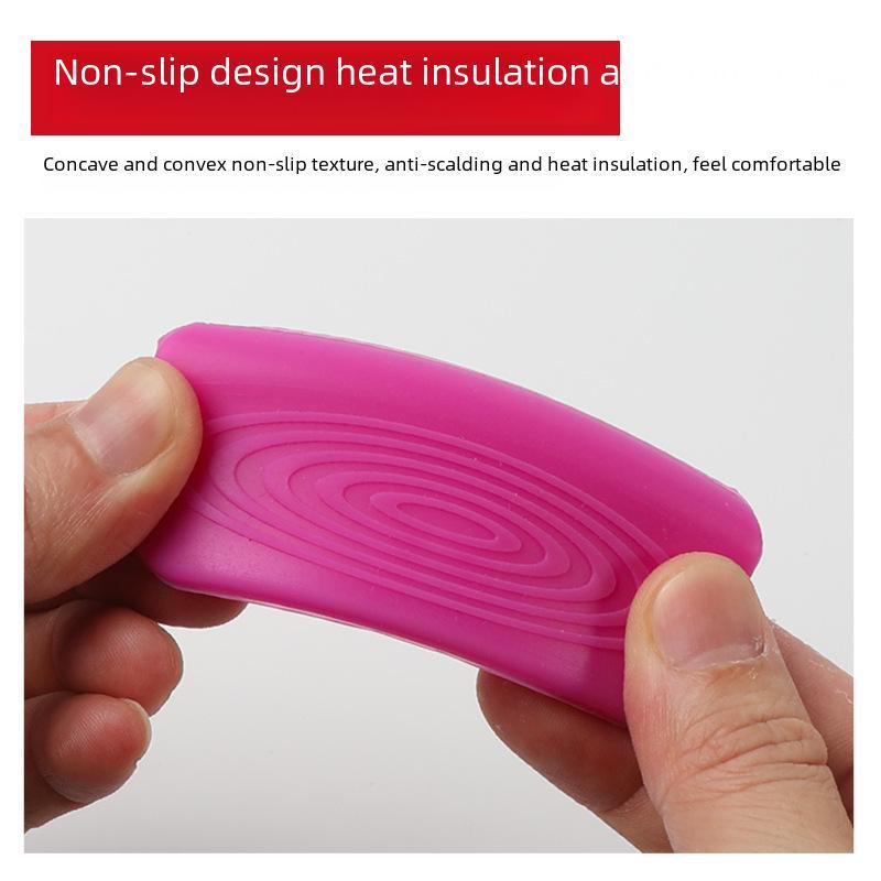 Silicone Anti-Scalding Handle Cover for Cast Iron Pots - High Temp Resistant, Universal Fit.