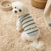Breathable Dog Striped T-Shirt Comfortable Pet Pullover Bear Pattern Summer Dog Clothes  Small Dogs