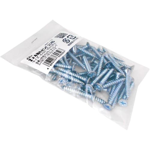 Waki Sangyo Walist 2x4 Tapping Screws, Unichrome, for DIY Shelving and Wall Storage, Approximately 50 Pieces, 4 X 30mm, WAT-112