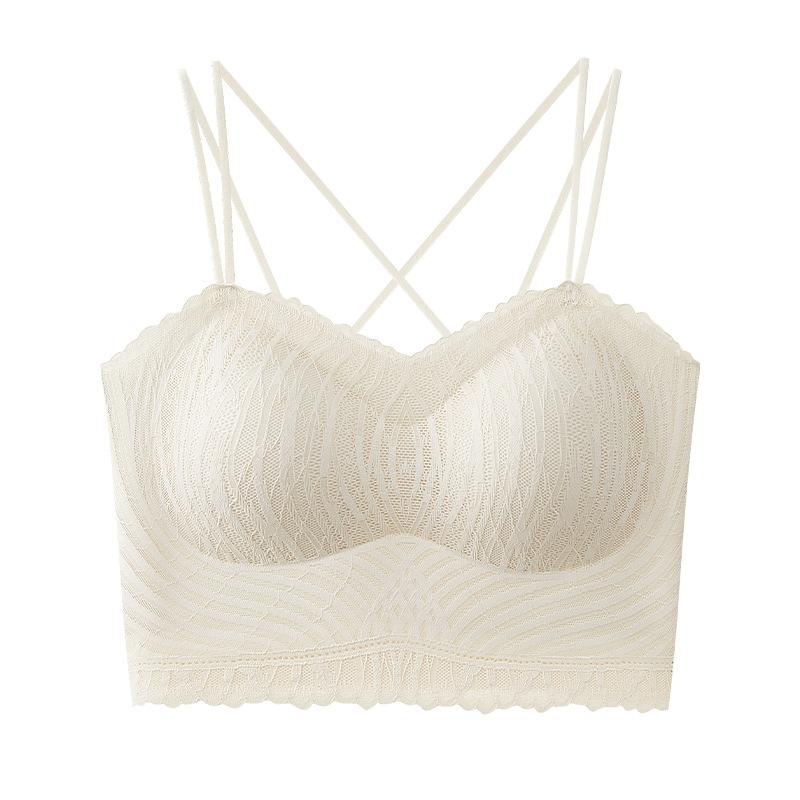 Beauty Back Sling Vest, Summer Thin Lace Inner Cover with Chest Pad Bra Integrated Tube Top and Outer Wear