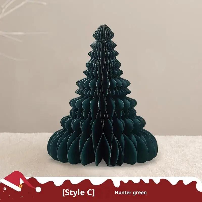 

Paper Large Christmas Tree Ornament 3D Honeycomb Ball Folding Paper Xmas Tree Navidad Decoraciones Desktop Hanging Xmas Decor 10cm
