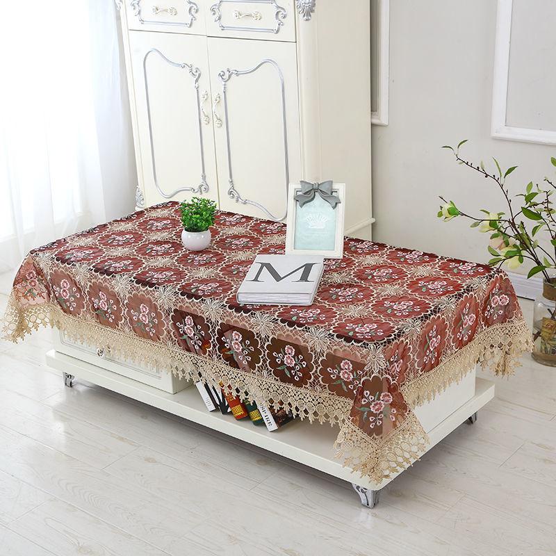 

Кружевная скатерть с принтом розы, пасторальная вышивка, полый чехол на стол, свадебная вечеринка, кухня, подшивка, прозрачные обеденные скатерти 60x60cm 1pcs