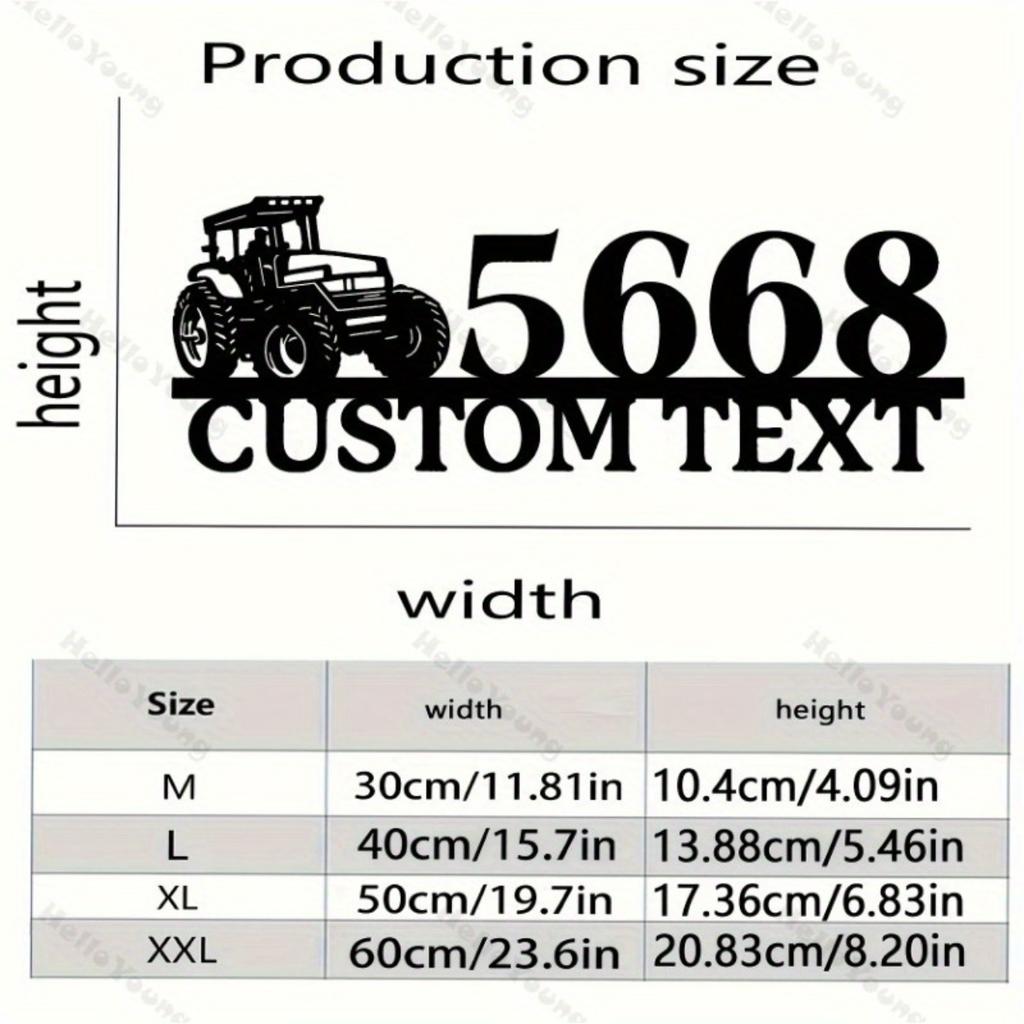 Customizable Metal Sign Tractor Silhouette Personalized Family Name Hot Sale Home Kitchen Garden Party Decor
