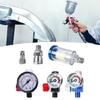 Pneumatic Tool Accessory Oil Water Separator Air Pressure Regulator Gauge Adjustable Flow Control Plastic Filter