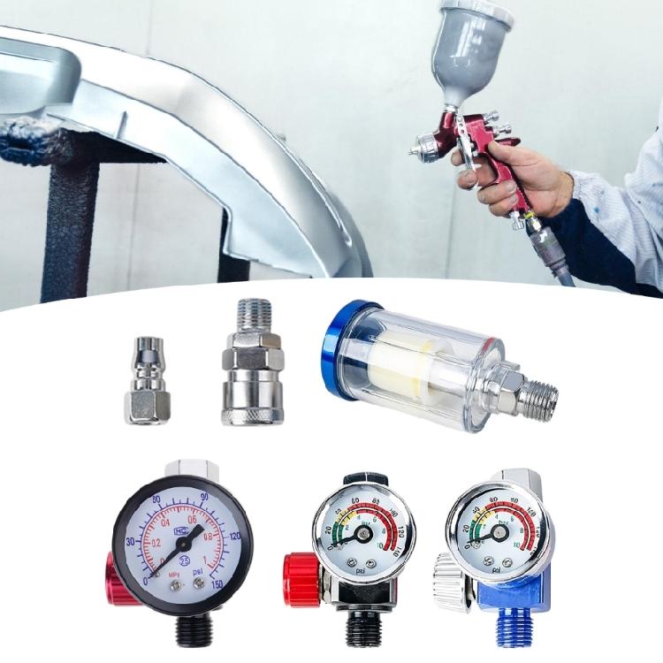 Pneumatic Tool Accessory Oil Water Separator Air Pressure Regulator Gauge Adjustable Flow Control Plastic Filter