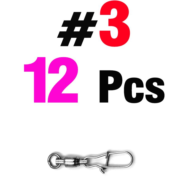 MNFT 12Pcs Stainless Steel Snap Swivel Fishing Accessories Solid Ring Terminal Tackles Connector Rig 0 # -8 # Optional