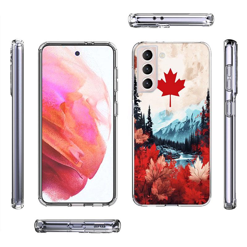 Canada National Football Team Logo Phone Case For Samsung Galaxy S25 Edge S24 S23 FE S21 S20 S10 Plus S22 S26 Ultra Cover Clear