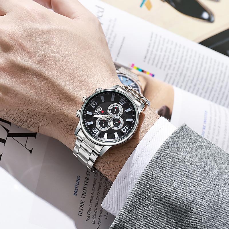 Watch Men'S Calendar Color Disc Trend Business Men'S Steel Belt Quartz Watch