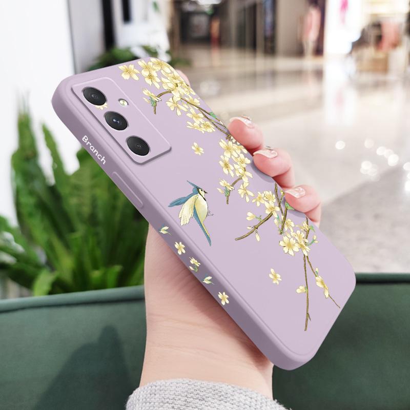 

Plum Tree Branch Phone Case For Samsung Galaxy A17 A55 A35 A25 A15 A16 A06 A05 A05S A54 A34 A24 A14 A04 A04S A04E 4G 5G Cover Samsung A54 5G світло-фіолетового кольору