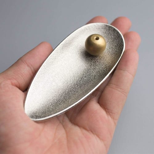 PureSino Incense Holder, Incense Stick Holder, Incense Dishes, Buddhist Altar Dishes, Healing Incense Burner, Buddhist Altar, Gym, Yoga (Silver)