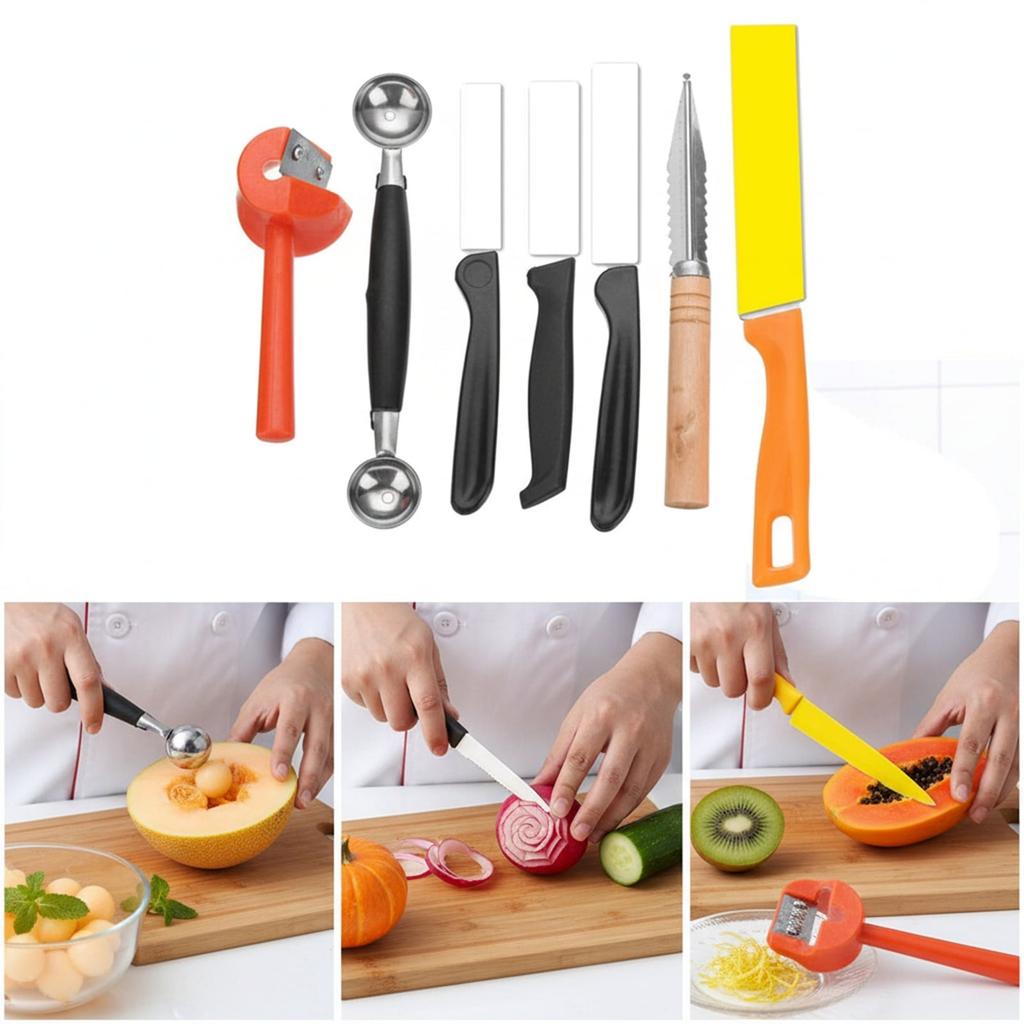 80Pcs Vegetable Fruit Carving Kit, Stainless Steel Peeling and Sculpting Tools Set, Kitchen Utensils for Garnish & Artistic Plating