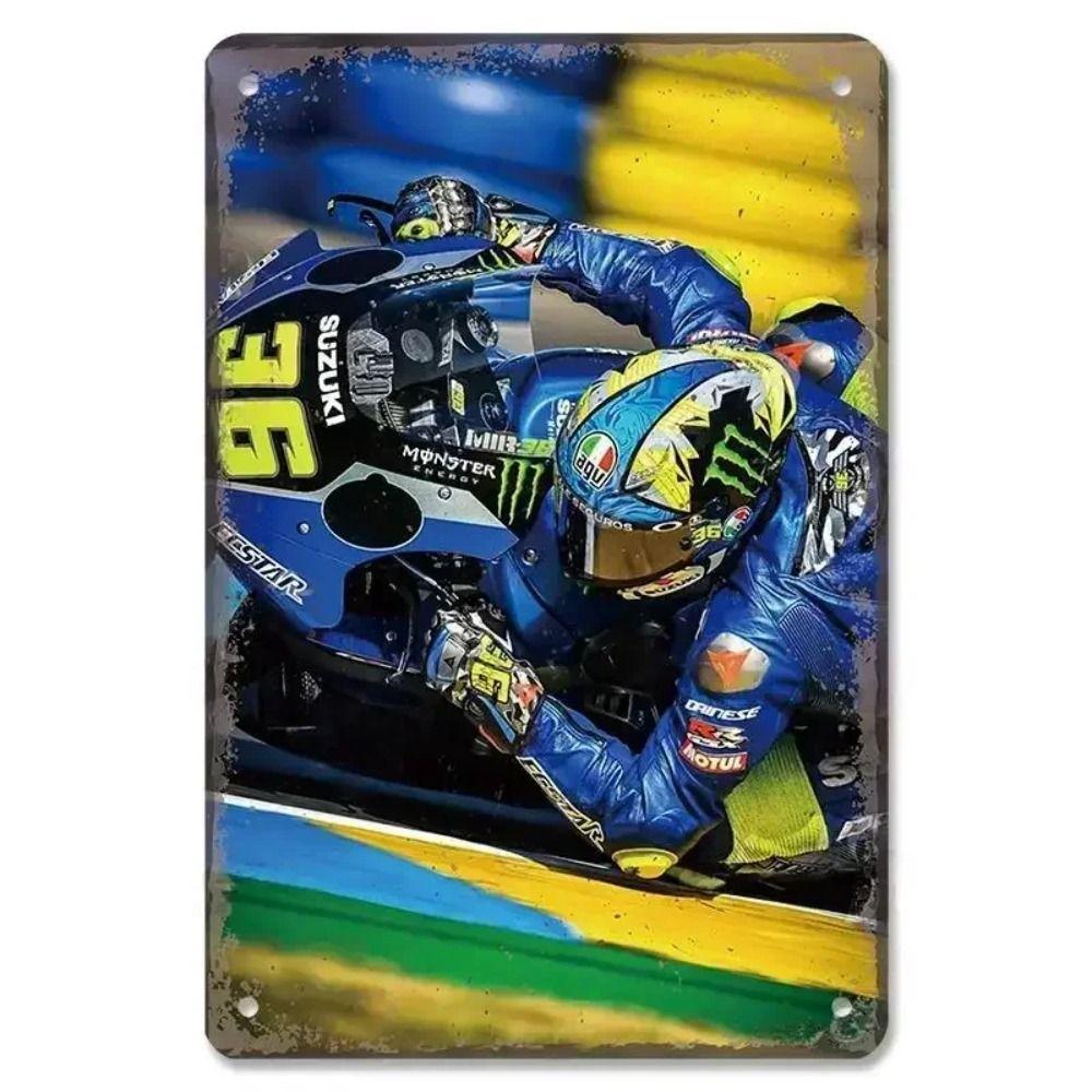 Placca in Latta Vintage Moto, Decorazione Garage Officina Dacha 20x30cm