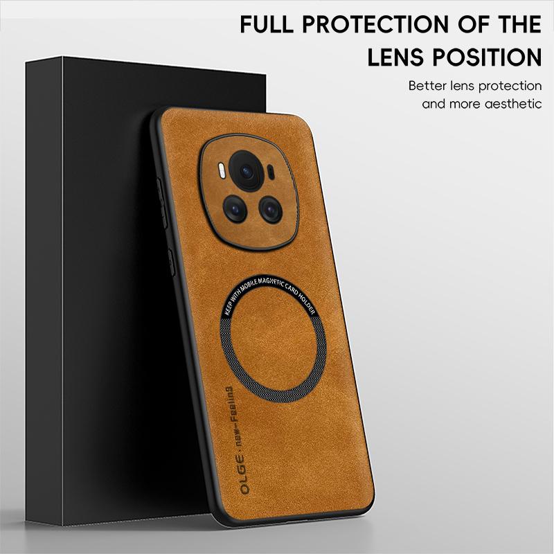 For Honor Magic 7 7 Pro 6 6 Pro Fine Hole Sheepskin Magnetic TPU Soft Edge Anti-Drop Anti Fingerprint Phone Case