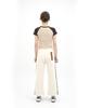 Hipihauseu Brushed Straight Sweatpants W.Tape Ivory