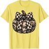 Camo Pumpkin with Checkered Bow Cute Fall Halloween Season T-Shirt