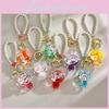 Cute Bead Bear Key Holder With Acrylic And Pearl Chain For Kids Birthday And School Gift