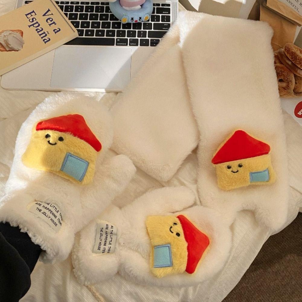 Thicken Neckerchief Wrap Cartoon Neck Warmer New Gloves  Winter