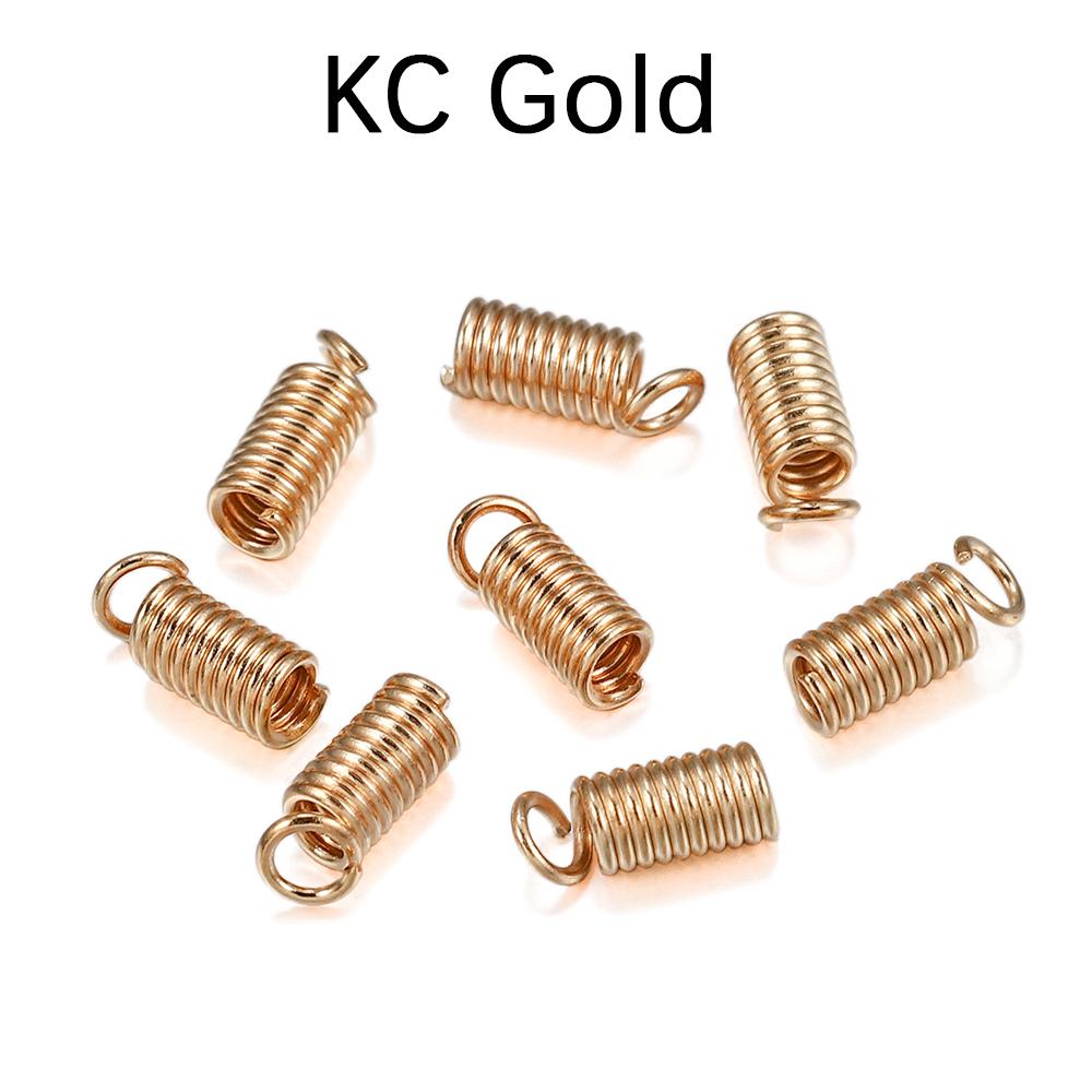 100pcs/lot Spring Clasps Cord Crimp End Caps Fastener Connectors For DIY Bracelet Necklace Jewelry Making Supplies Accessories