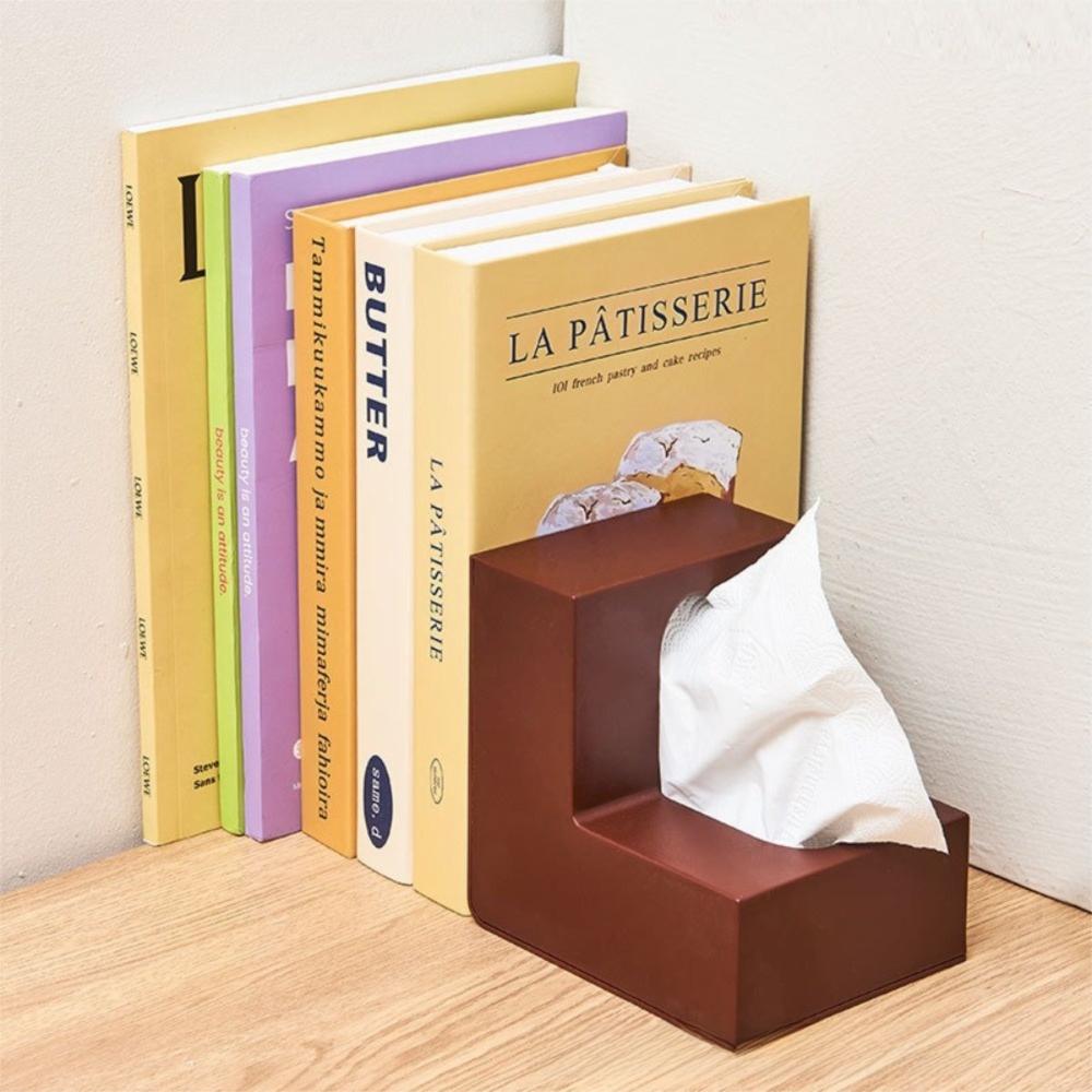 Ins L-shaped Tissue Box Desktop Decoration Plastic Kleenex Box Tissue Organizer Home Decoration