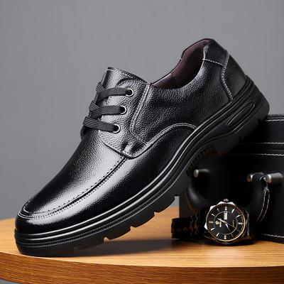 Die erste Schicht Rindsleder Herrenschuhe Herbst neue Herren Freizeitlederschuhe Herrenmode atmungsaktive Schuhe Britische Schnürschuhe Einzellederschuhe