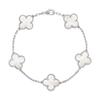 High-quality Version Clover Bracelet Five-flower Agate and Mother-of-pearl Bracelet Six-flower Laser-cut Chalcedony Jewelry/bangle