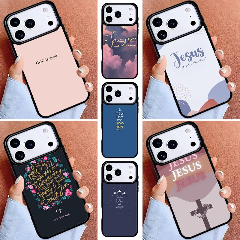 Jesus Love God Phone Case for iPhone 16e 15 14 13 12 17 Pro Max Plus Air 17pro Cover Coque