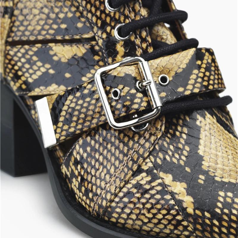 Fashion Brand Fashion Show Genuine Leather Hollow Out Women's Cool Boots Belt Buckle Pointed 6cm High Heels Fashion European American