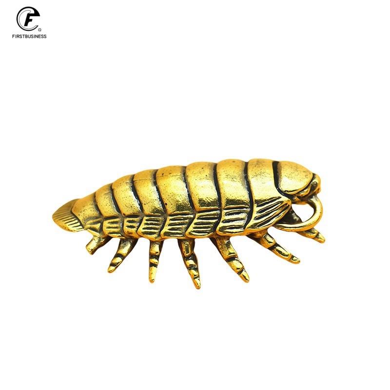 2026 new style Solid Brass Living fossil Giant isopod Miniature Figurines Cute Animal Design Tea Pet Table Decoration Handcrafts