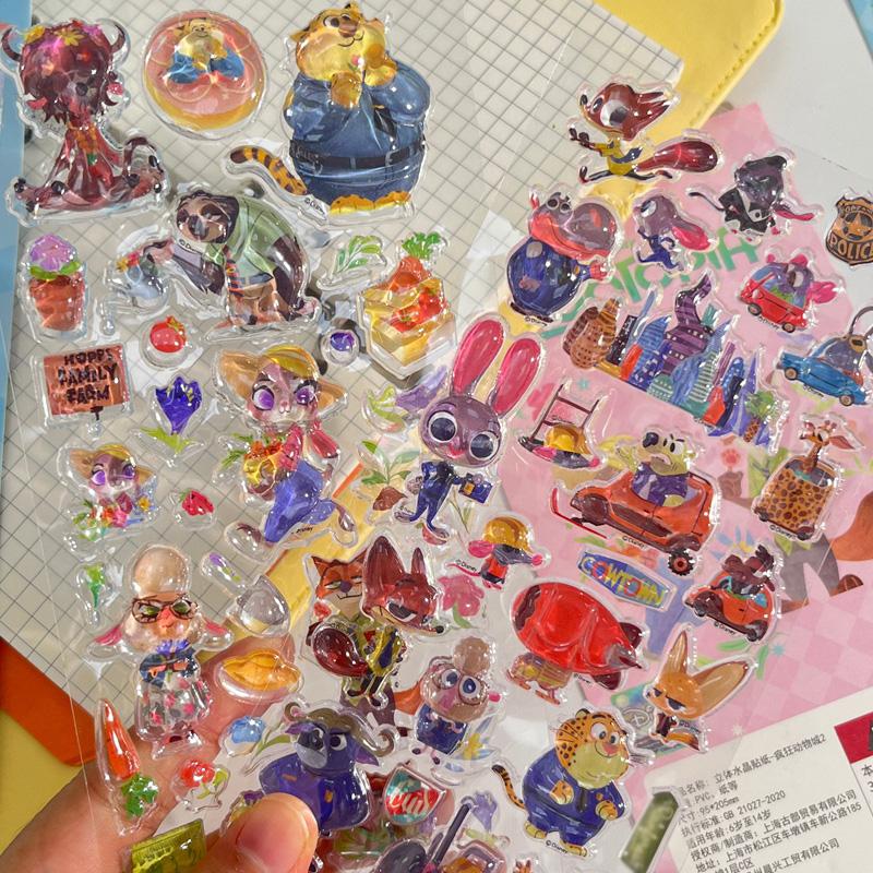 3D Zootopia Frozen Stickers Stitch bonbon drop seal Relief Stickers DIY Phonecase Scrapbook Sticker Gift