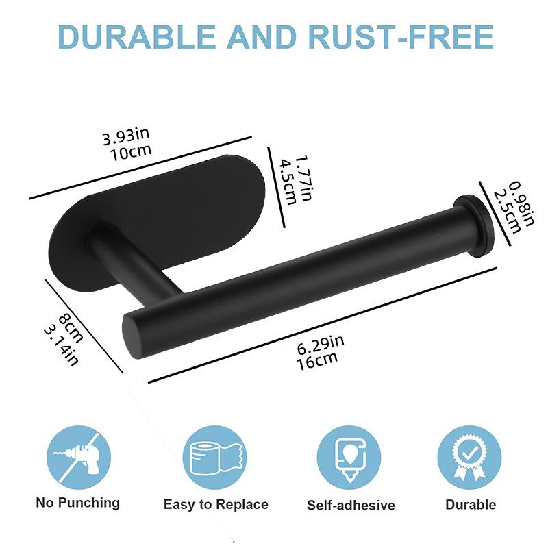Nail-Free Wall-Mounted Stainless Steel Toilet Paper Holder