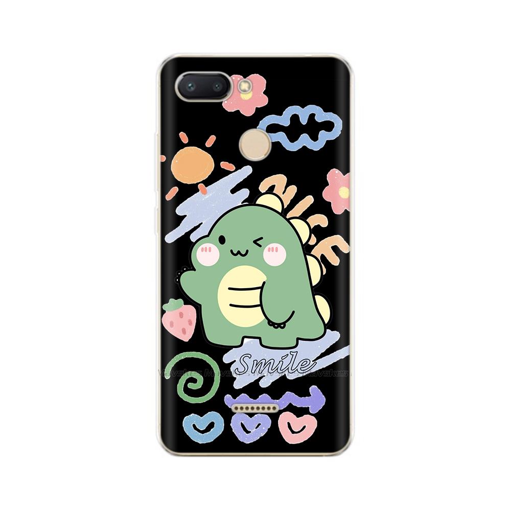For Redmi 6 Phone Cover Transparent Silicone TPU Protective Cats Flower Print Covers Case For Xiaomi Redmi 6 6A Redmi6 Funda