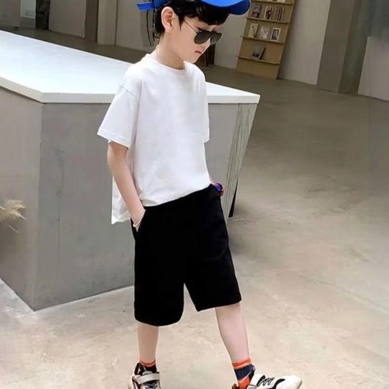 3-14 Years Boy's Summer Shorts Solid Kids Short Sweatpants Children Elastic Waist Half Pants