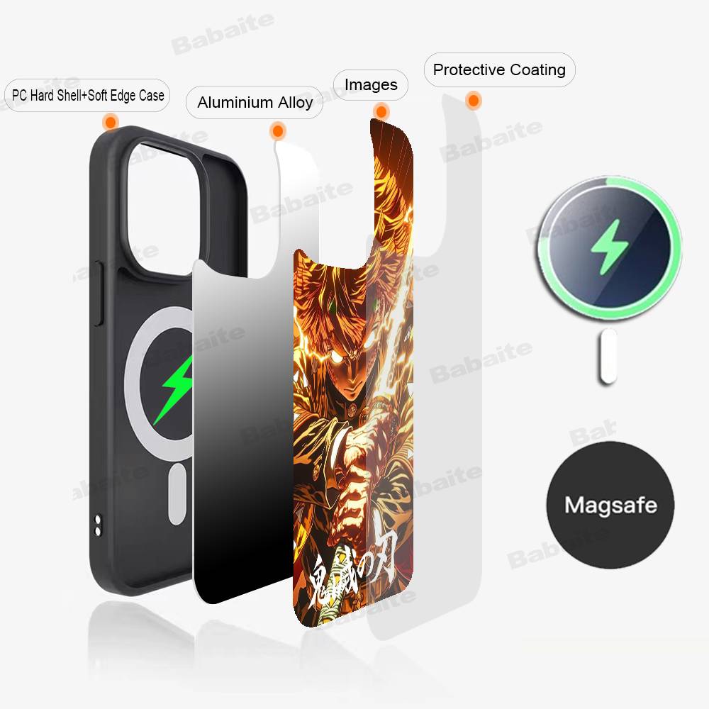 Zenitsu Agatsuma Phone Case Magnetic Case For iPhone 17 16 14 13 12 11 15 Pro Max For Wireless Charge Cover