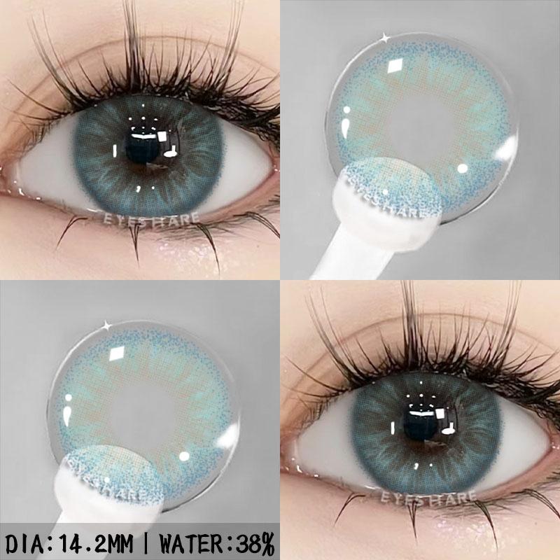 1pair Gray Color Contact Lenses For Eyes Colored Lenses Blue Lenses Natural Colorful Brown Contact Lenses Yearly Use