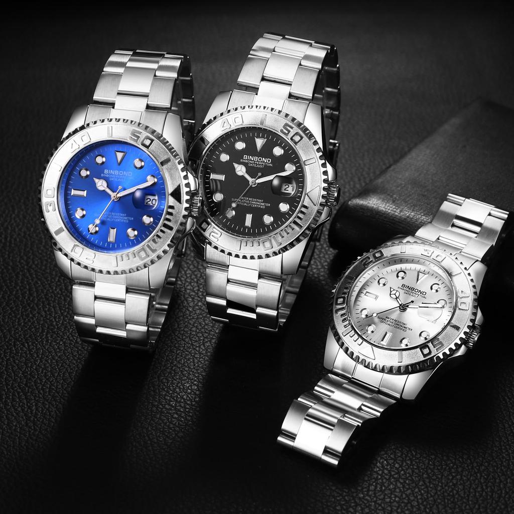 Calendar Waterproof Silver With Rotating Bezel Luminous Analog Stainless Steel Strap Quartz Watch Fashion Watch Silver Boyfriend Gift Men's Watch -