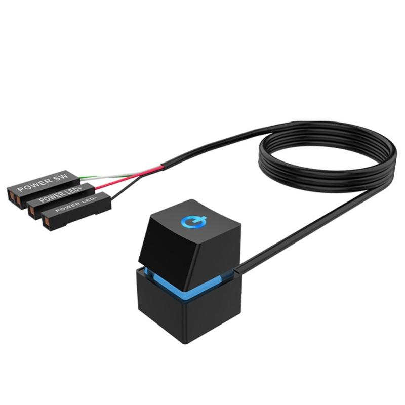 

Desktop Computer External Power Button with LED Lights for Motherboard Power Switching Button чорний