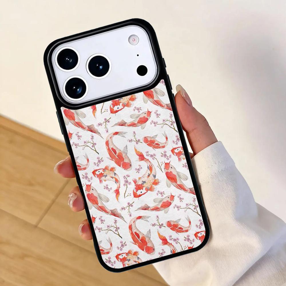 Koi Carp Fish Mobile Phone Case for IPhone 17 AIR 16pro Max 15 14 13 12 11 Bumper Cover