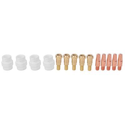 14 ks Súprava kontaktných špičiek, difúzora plynu a držiaka špičky pre MIG zvárací horák Binzel 24KD 1,0mm