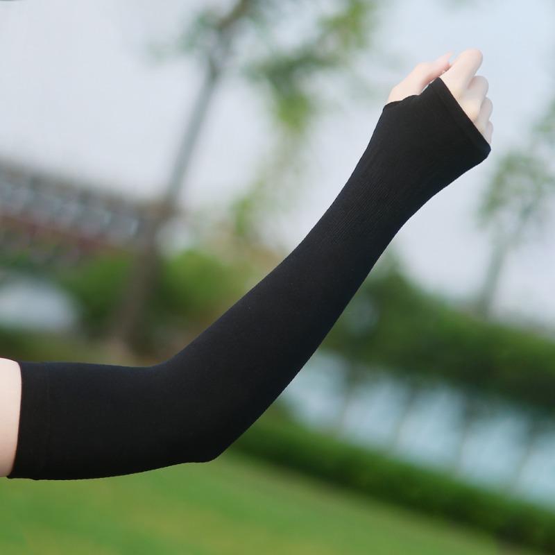 Anti-UV Sun Protection Thumb Hole Ice Silk Arm Sleeves Cool Breathable For Daily Driving Cycling