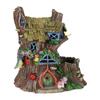 Graverad Design Trä Miniatyr Älva Tomte Älvdörr Fönster Dörr Figurer Gräsmatta Prydnad Trädgårdsdekoration Utomhus Barnpresent