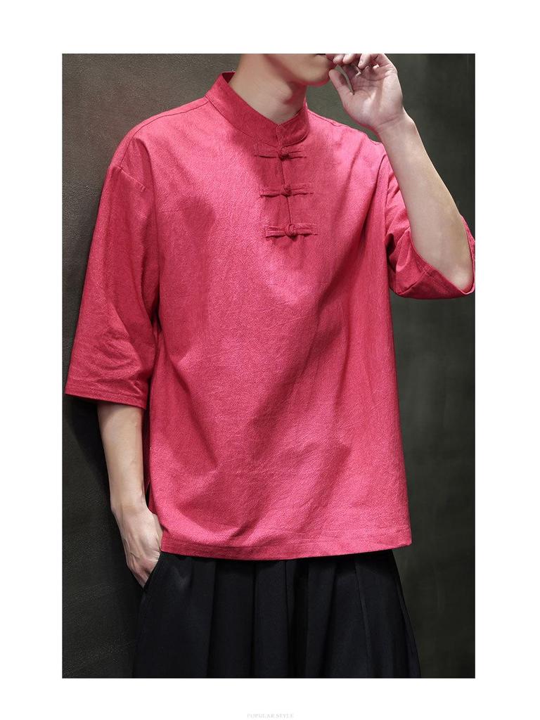 2024 Plus Size Men's Casual Chinese Style T-shirt